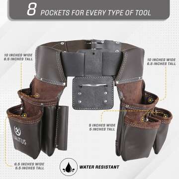 LAUTUS Leather Tool Belt - Adjustable & Durable