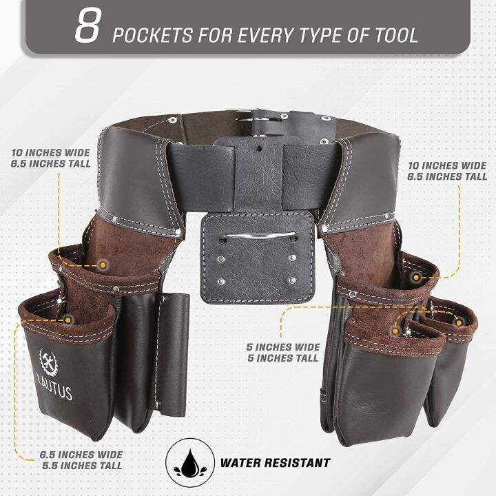 LAUTUS Leather Tool Belt - Adjustable & Durable