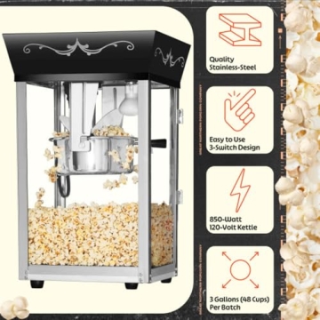 Great Northern Matinee Popcorn Machine 8oz Stainless-Steel