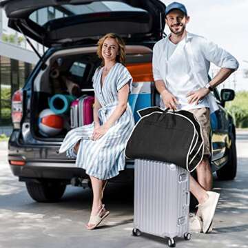 MISSLO 43" Gusseted Travel Garment Bag with Accessories Zipper Pocket Breathable Suit Garment Cover ...