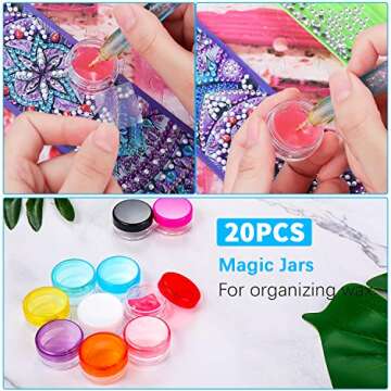 30 Pieces Diamond Painting Glue Clay DIY Diamond Embroidery Glue and 20 Pieces Diamond Painting Wax ...