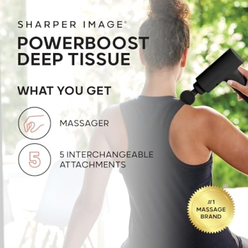 Sharper Image Powerboost Massage Gun Deep Tissue Recovery