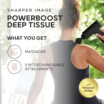 Sharper Image Powerboost Massage Gun Deep Tissue Recovery