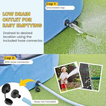 Foldable Dog Pool, 37" Pools for Kids, Puppy Bath Tub for Small Dog, Non-Slip Swimming Pools for Toddlers 1-3, Portable Tub for Kids Doggie Collapsible Wading Pool for Backyard