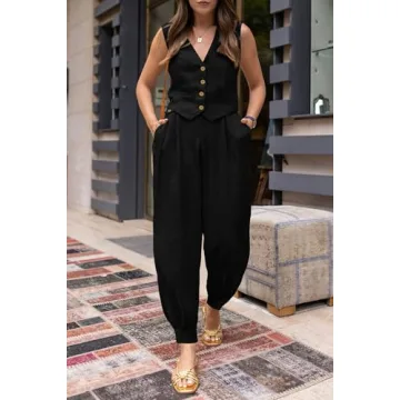 PRETTYGARDEN V Neck Summer Two Piece Set for Women