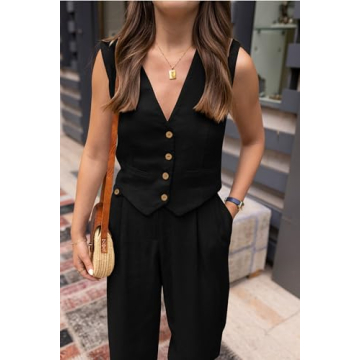 PRETTYGARDEN V Neck Summer Two Piece Set for Women