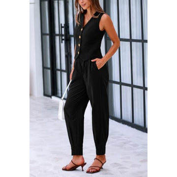 PRETTYGARDEN V Neck Summer Two Piece Set for Women