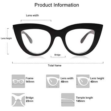 SOJOS Retro Cat Eye Sunglasses with Blue Light Protection