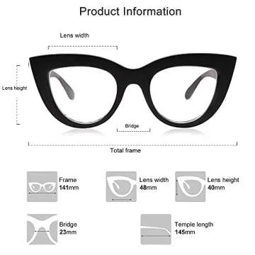 SOJOS Retro Cat Eye Sunglasses with Blue Light Protection