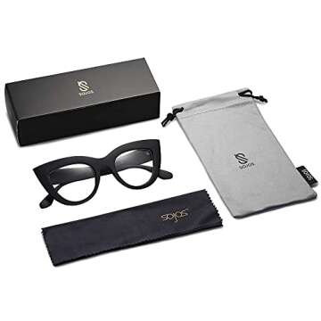 SOJOS Retro Cat Eye Sunglasses with Blue Light Protection