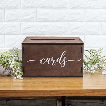 Wooden Wedding Card Box with Slot & Lid | Decorations for Reception for Wedding Gifts & Money | Baby...
