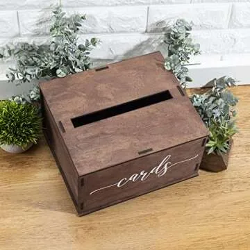 Rustic Wooden Wedding Card Box for Events and Decor