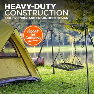 NutriChef Campfire Swing Grill Portable Adjustable BBQ
