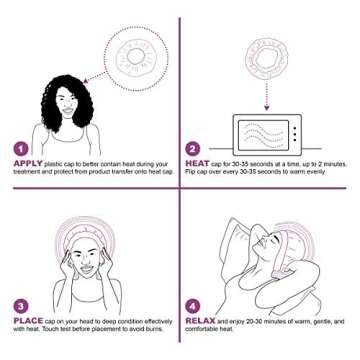 Glow by Daye Cordless Deep Conditioning Thermal Heat Cap, Microwavable Heat Therapy for Hair, Portable, Reversible Grape