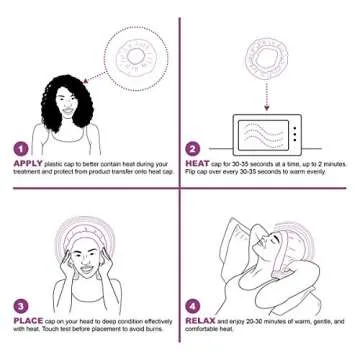 Glow by Daye Cordless Deep Conditioning Thermal Heat Cap, Microwavable Heat Therapy for Hair, Portable, Reversible Grape