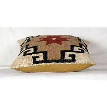 Chouhan Rugs Eco-Friendly Jute Kilim Cushion Cover 18x18