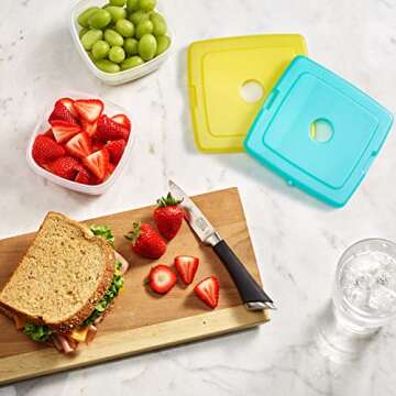 Cool Coolers By Fit & Fresh 4 Pack Slim Ice Packs, Quick Freeze Space Saving Reusable Ice Packs for Lunch Boxes or Coolers, Multi Colored, 2 Packs of 4