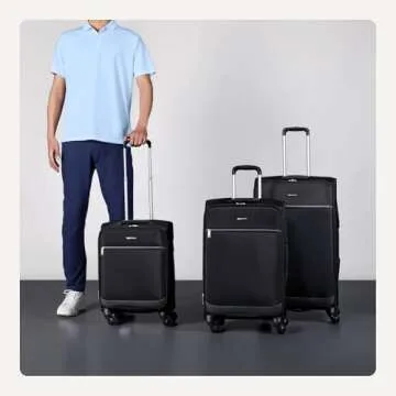 Amazon Basics Softside Suitcase Set - Expandable Travel Luggage