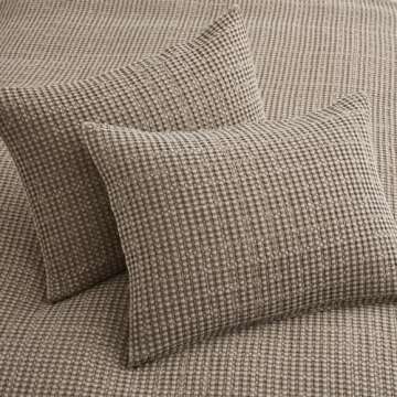 Levtex Home - Mills Waffle - King/Cal King Quilt Set - Cocoa Cotton Waffle - Quilt Size (106 x 92in.), Sham Size (36 x 20in.)