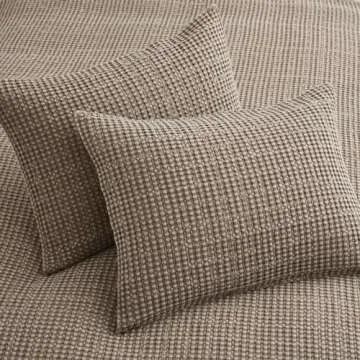 Levtex Home - Mills Waffle - King/Cal King Quilt Set - Cocoa Cotton Waffle - Quilt Size (106 x 92in.), Sham Size (36 x 20in.)