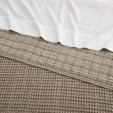 Levtex Home - Mills Waffle - King/Cal King Quilt Set - Cocoa Cotton Waffle - Quilt Size (106 x 92in.), Sham Size (36 x 20in.)