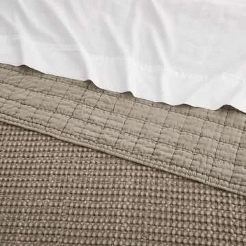 Levtex Home - Mills Waffle - King/Cal King Quilt Set - Cocoa Cotton Waffle - Quilt Size (106 x 92in.), Sham Size (36 x 20in.)