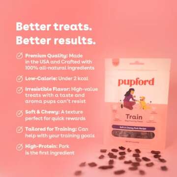 Pupford Soft & Chewy Training Treats for Dogs & Puppies (Pork, 5 oz)