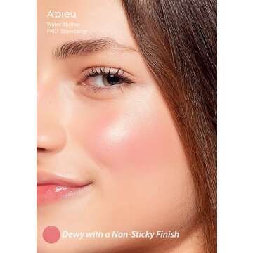 A'PIEU JUICY-PANG WATER BLUSHER (PK01 - I'm Strawberry) Korean Liquid Blush For Cheeks K Beauty Makeup