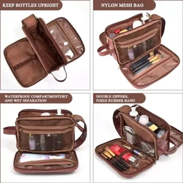 Personalized Leather Toiletry Bag for Men