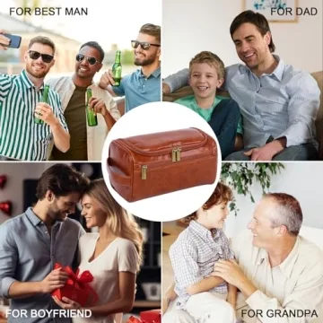 Personalized Leather Toiletry Bag for Men
