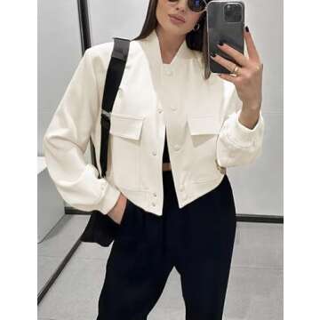 Megfie Cropped Women's Bomber Jacket for Stylish Outfits