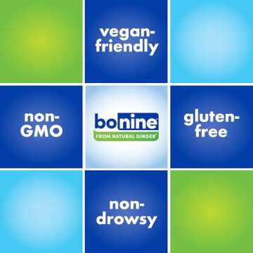 Bonine Ginger Root Extract Liquid Capsules - Non-Drowsy Motion Sickness Relief - 40 mg Ginger Supplement for Morning Sickness & Nausea Relief - Cruise Ship Essentials - 60 Capsules