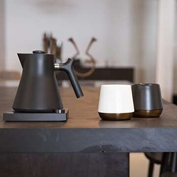 Fellow Joey Double Wall Ceramic Coffee Mug - Refined and Sophisticated, Matte White, Single 8 oz Cup