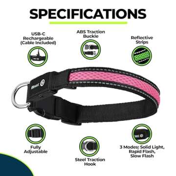Balk Pets LED Dog Collar Stylish & High Visibility