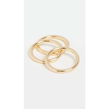 SHASHI Women's Triple Ring Set, Gold, 8