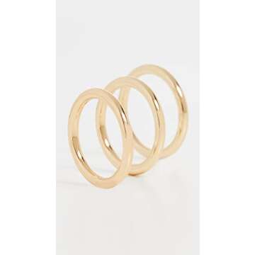 SHASHI Women's Triple Ring Set, Gold, 8