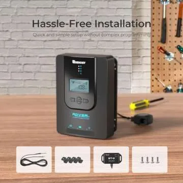 Renogy Rover 30A 12V/24V Auto DC Input MPPT Solar Charge Controller Parameter Adjustable LCD Display Solar Panel Regulator fit for Gel Sealed Flooded and Lithium Battery, Rover 30A,Black