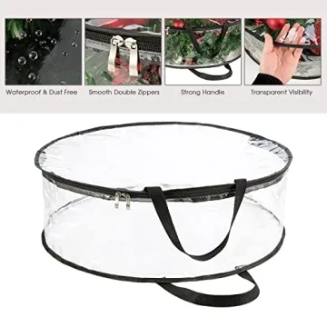 CINPIUK 24 Inch Heavy Duty Wreath Storage Bags - 4 Pack