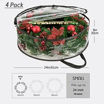 CINPIUK 24 Inch Heavy Duty Wreath Storage Bags - 4 Pack
