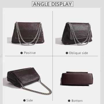 Woven Bag for Women, Vegan Leather Tote Bag Summer Beach Handbag Purse Retro Handmade Travel Shoulder Bag (Grape Purple)