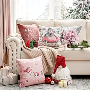 Velvet Christmas Pillow Covers Set Perfect for Holidays