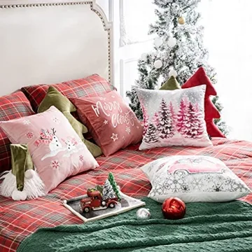Velvet Christmas Pillow Covers Set Perfect for Holidays