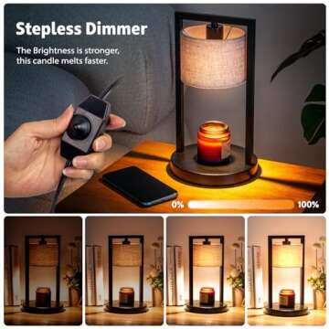 Dexnump Candle Warmer Lamp with 2 Bulbs, Electric Candle Warmer for Jar Candles, Fully Dimmable Lamp...