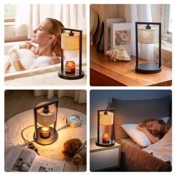 Dexnump Candle Warmer Lamp with 2 Bulbs, Electric Candle Warmer for Jar Candles, Fully Dimmable Lamp, Aromatic Candle Holders for Bedroom Home Living Room Decor, Gifts for Mom