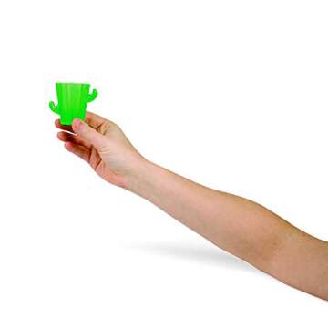 Fun Express Set of 12 Pieces Plastic Cactus Shot Glasses, Each Holds 2 oz, BPA Free Plastic, Fiesta ...