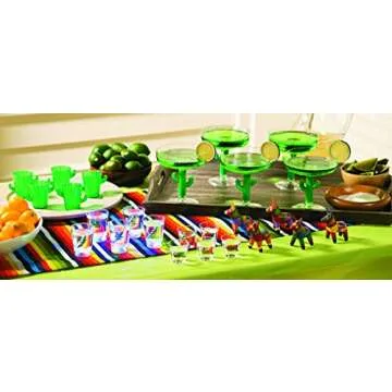 Fun Express Set of 12 Pieces Plastic Cactus Shot Glasses, Each Holds 2 oz, BPA Free Plastic, Fiesta and Cinco de Mayo Party Supplies, Green