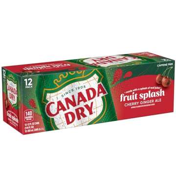 Canada Dry Cherry Ginger Ale Fruit Splash - 12oz Pack of 12