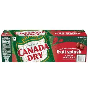 Canada Dry Cherry Ginger Ale Fruit Splash - 12oz Pack of 12
