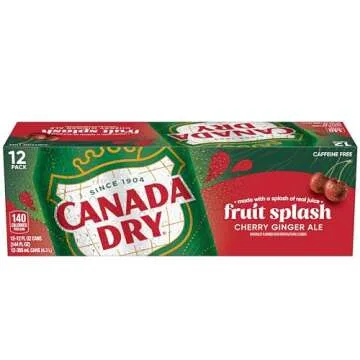 Canada Dry Cherry Ginger Ale Fruit Splash - 12oz Pack of 12