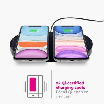 EINOVA Dual Wireless Charging Stone for 2 Phones